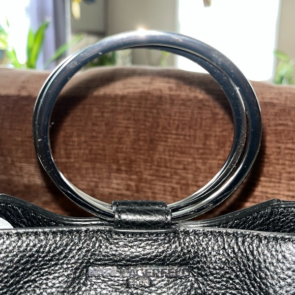 Karl Lagerfeld Black Leather Crossbody Bag - Picture 6 of 7